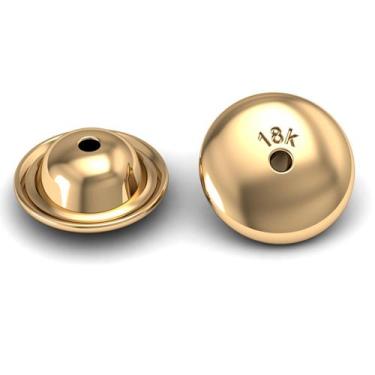 Imagem de Par de Tarraxas Brinco Pressão 8 milímetros em Ouro 18K Universal k070