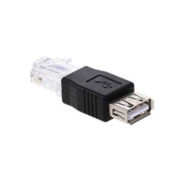 Imagem de Adaptador USB para RJ45 Conector Plug USB2 0 Fêmea Ethernet Macho Cabo de Internet Modem ADSL Roteador Interface