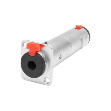 Imagem de XMSJSIY D-Type 6,35 mm 1/10.2 cm TRS montagem em painel fêmea para fêmea acoplador conector adaptador de áudio estéreo conector soquete para alto-falante fone de ouvido extensão de cabo - 1 peça