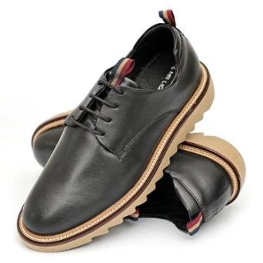 Imagem de Sapato Casual Masculino Derby Tratorado Premium Couro Nobre Cor:;Tamanho:37;Gênero:Homem-Masculino