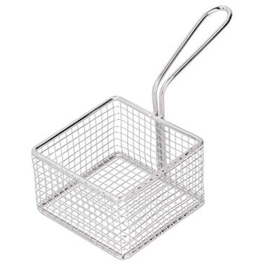 Imagem de Cesta de batatas fritas, coador de rede de filtro de aço inoxidável com cabo longo, para lanches fritos, batatas fritas, frango