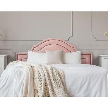 Imagem de Cabeceira Queen Luxo 160x60 Veludo Rosê Tachas Fumê