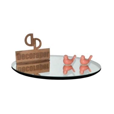 Imagem de Prato Giratorio Com Espelho Sob O Tampo De 60cm Preto