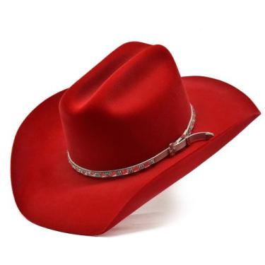 Imagem de Chapéu Atrevidu's Country Americano Vermelho Cowgirl Aveludado - Atrev