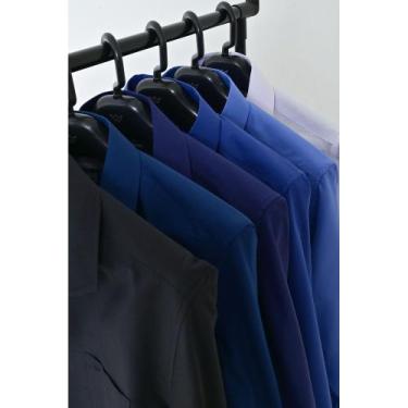 Imagem de Kit 3 Camisas Social Masculina Lisa Manga Longa Camisaria Colombo, Azu