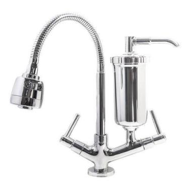 Imagem de Torneira Gourmet Com Filtro Cozinha Luxo Mesa 1/4 De Volta - Metais JN