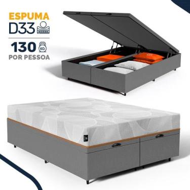 Imagem de Cama Box Baú com Colchão de Espuma D33 Enrolado Sonno Full Umaflex Que