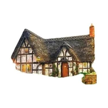 Imagem de Pintura Diamante 5D Paisagem De Casa, Bordado Mosaico 3D Com Broca Red