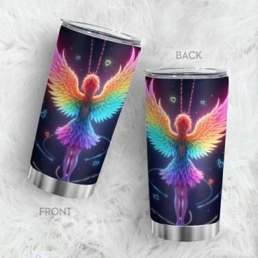 Imagem de Caneca de viagem Oasisdream Tumbler 600ml de aço inoxidável com tampa