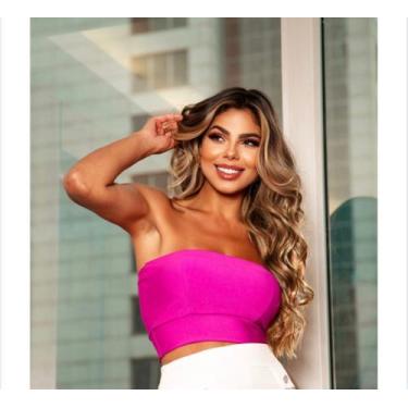 Imagem de Cropped Feminino sem alça em Suplex Premium  Top Sem Alça Modelador Co