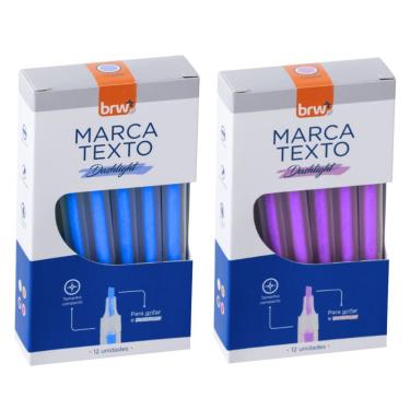 Imagem de Caneta marca-texto Fluorescente BRW Marca Texto Transparente Traço 1-4MM Kit 4 Caixas 1...