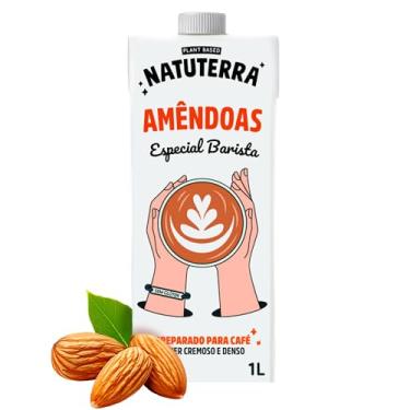 Imagem de Natuterra Leite Vegetal Barista de Amêndoas 1L | Bebida de Amêndoas sem Açúcar, Lactose, Colesterol, Glúten e Livre de Soja, Baixo em Calorias | 100% Plant Based