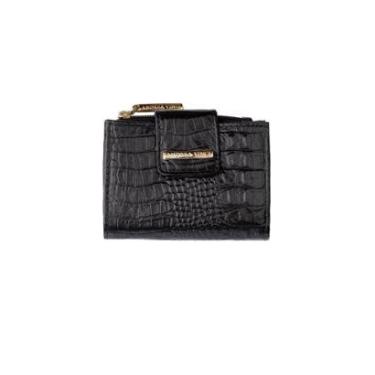 Imagem de Carteira feminina pequena de couro croco Linna-Feminino