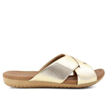 Imagem de Chinelo usaflex tira cruzada ref r1853 feminino, 36, Prata