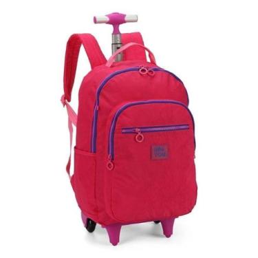 Imagem de Mochila De Rodinhas Juvenil Escolar Premium Up4you Rosa, Rosa