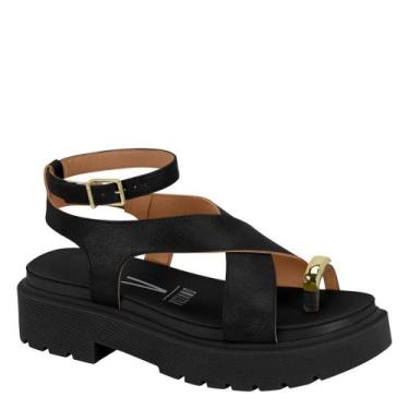 Imagem de Papete Feminina Vizzano Flatform Tratorada Conforto 6499.122, Preto, 3