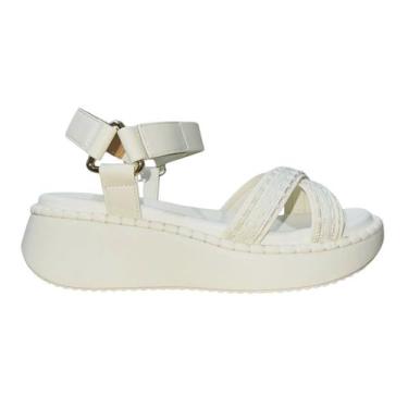 Imagem de Sandália Papete Flatform Feminino Vizzano 6519.102 Branco, Branco, 36