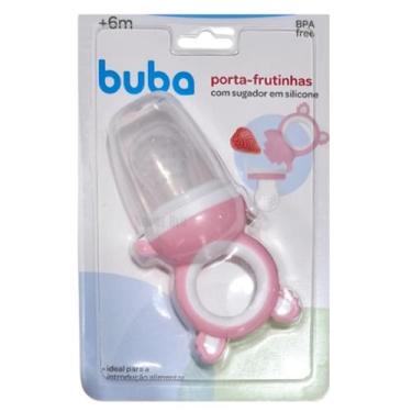 Imagem de Porta Frutinha Alimentadora Silicone Buba Menina Menino, Rosa Com Bran
