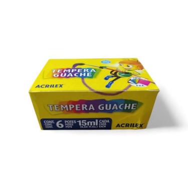 Imagem de Tinta guache 6 cores - ACRILEX