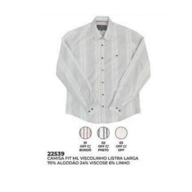 Imagem de Camisa Mx72 Manga Longa Estampada Social Básica Florida Masculino Adul