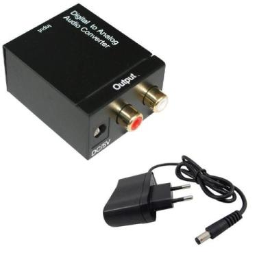 Imagem de Conversor Áudio Toslink Digital Analógico Óptico Coaxial Rca - XTRAD