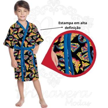 Imagem de Roupão de Banho de Menino Aveludado Infantil Kids Divertido - Lepper, 