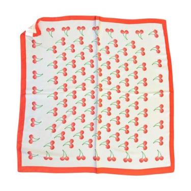 Imagem de Lenço Quadrado Acetinado Estampa de Frutas - - Pistache Acessórios, Ún