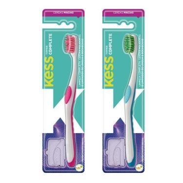 Imagem de Escova Dental Cerdas Macias Complete Tipper Kess, Rosa