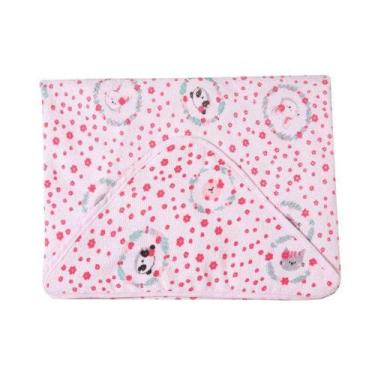 Imagem de Toalha Para Bebê Forrada Com Capuz Rosa Amiguinhas Papi