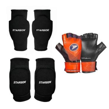 Imagem de Kit Goleiro Futsal Luva Poker Joelheira Cotoveleira Starside - Poker S