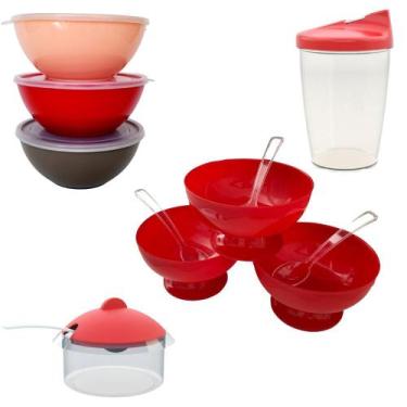 Imagem de Conjunto Completo Cozinha: Farinheira, Açucareiro, Taças e Vasilhas de