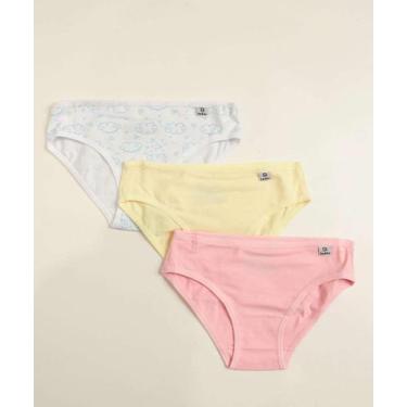 Imagem de Kit 3 Calcinhas Infantil Estampa Nuvens DelRio-58479, Branco, P