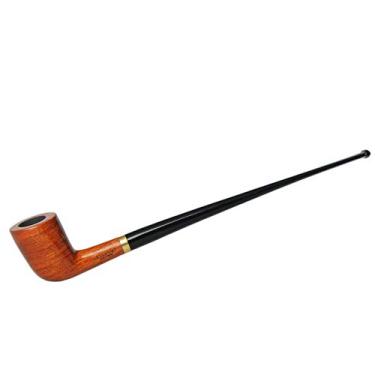 Imagem de MUXIANG Churchwarden Tubos de tabaco retos de madeira de pereira, tubo longo de tabaco de 3 mm, acessórios de tubo, raspador, filtro de tela, limpadores de escova de facas (AD0010)