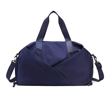 Imagem de Bolsa Mala Feminina Academia Esportiva Viagem Porta Tênis?pessoal Para Ótimo Para Ioga, Treino, Viagens, Atividades Esportivas (Azul)