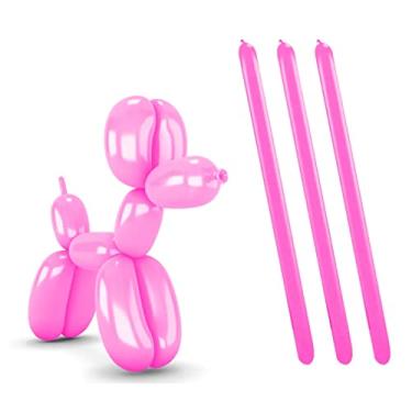 Imagem de Balão Canudo Rosa - 2 x 60 polegadas - 50 Unidades