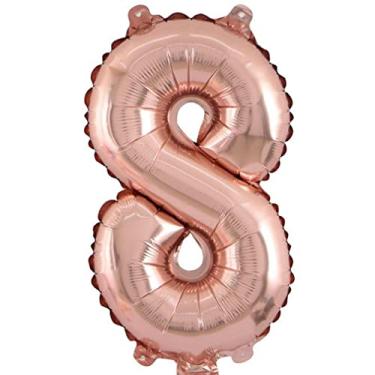 Imagem de Balão de número metalizado rose gold gigante - 75cm (CLIQUE e Escolha seu número) (8)