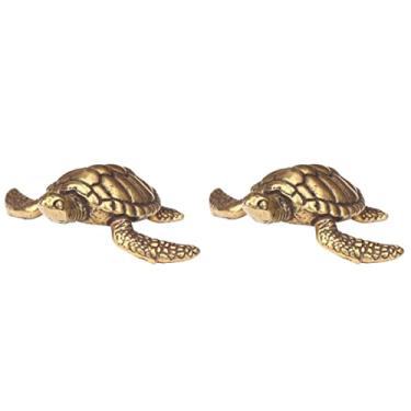Imagem de Healifty Estatuetas de Tartaruga Marinha Feng Shui Tartaruga Latão Tartaruga Estatueta Mini Tartaruga Estatuetas Feng Shui Latão