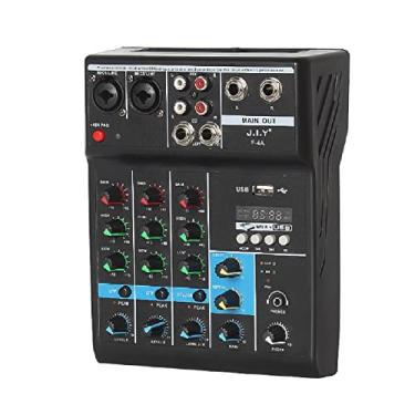 Imagem de Qudai Professional 4-Channel Mixing Console USB Mixer com Placa de Som Efeitos Console Sintonia de Computador Mixer de Placa de Som com Conexão BT Ganho de Reverb Ajuste de Tom Alto e Baixo para VG