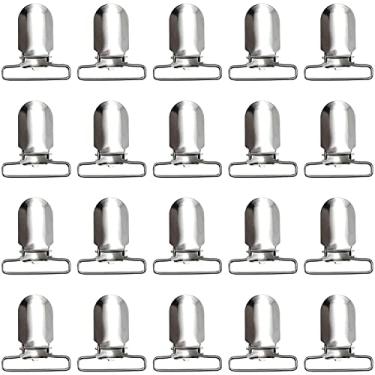 Imagem de RayTour 20 peças de clipes de suspensório masculinos, resistentes, prendedores de lençol, tiras, prendedores, clipes, Prata, 20 Units 25mm