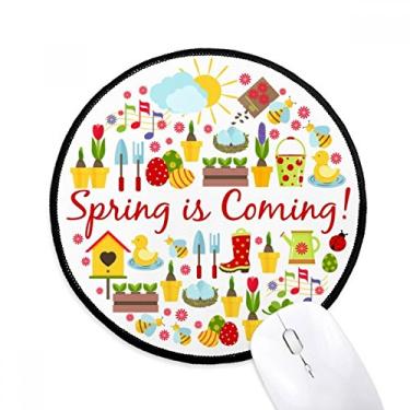 Imagem de DIYthinker Tapete redondo de rato de pato de ovo festival de religião de páscoa para escritório tapete redondo para computador