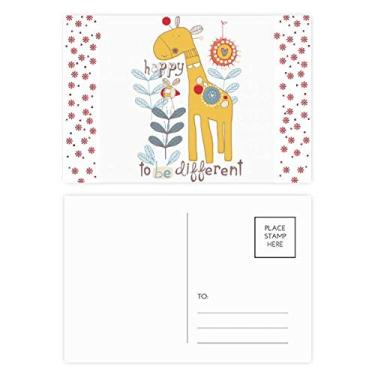 Imagem de Cartão postal de aniversário de girafa amarelo de Natal, flor de Natal, celebração, cartão postal de bênção