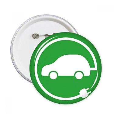 Imagem de Plugue circular veículos de energia protegem o meio ambiente pinos redondos crachá botão decoração acessório 5 peças