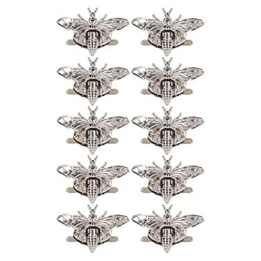 Imagem de fecho girat¨®rio de ferragem,Fechadura de bolsa, 10 unidades de trava girat¨®ria Bee, liga prateada em forma de abelha, fecho girat¨®rio, trava girat¨®ria, para bolsa de artesanato em couro fa?a voc