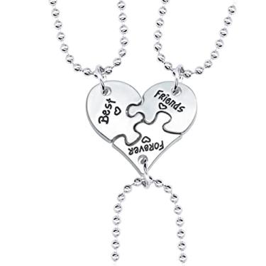 Imagem de CNBPIC Casal Colar Rei Rainha Melhor Amigo Coração Em Forma de Pingente Amizade Joias