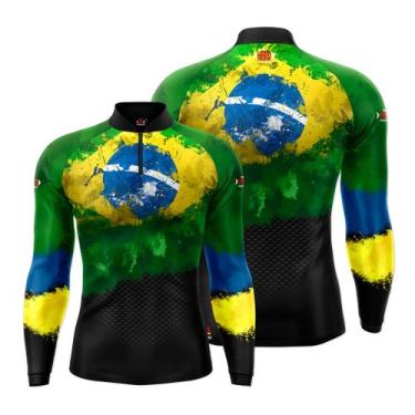 Imagem de Camisa Brasil Camiseta Blusa De Pesca Brasil Proteção Uv50  Cbra1 - Ha