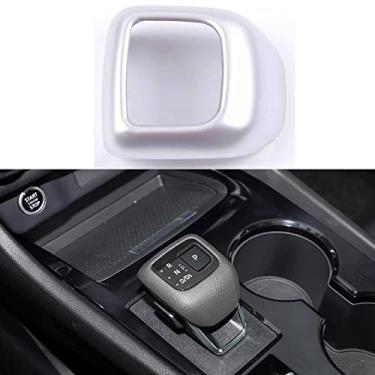 Imagem de Xodouhi Tampa do botão de mudança de marcha do carro apto para Nissan X-Trail Rogue 2021 2022 acessórios guarnição decoração de interiores adesivo (prata)