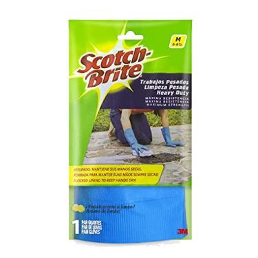 Imagem de Scotch-Brite, 3M, Luva Limpeza Pesada, Azul, Tamanho M, 1 par