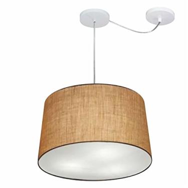 Imagem de Lustre Pendente com Desvio de Centro Cúpula 30/40x45 cm, Vivare Iluminação, Pendente4281 Lp, Palha, Médio