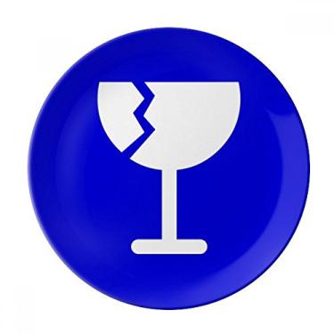 Imagem de Prato de Aviso quadrado azul frágil decorativo de porcelana salver louça de jantar