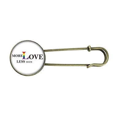 Imagem de LGBT Broche de metal retrô bandeira de arco-íris More Love Less Hate